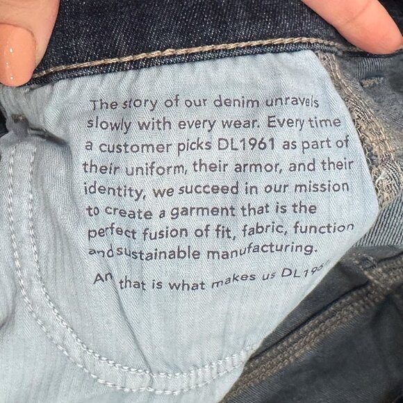 DL1961 Mara Straight High Rise Instasculpt Ankle Jeans in Snyder Dark Wash Sz 27 - Picture 5 of 16